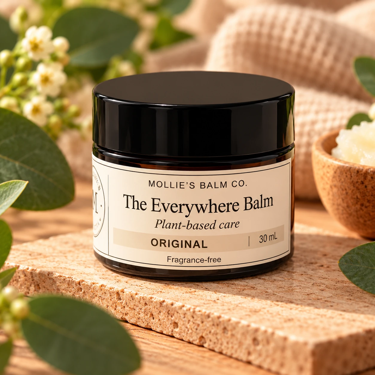 Original Everywhere Balm in a closed 30 mL amber jar