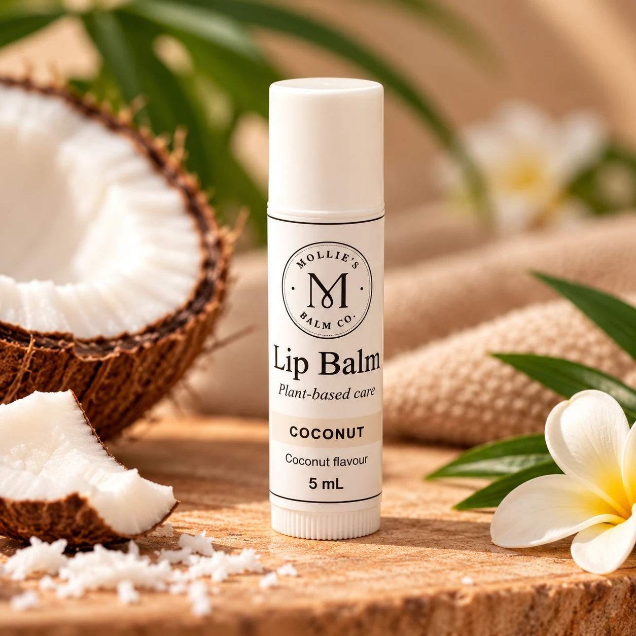 Coconut Lip Balm in a 5 mL tube