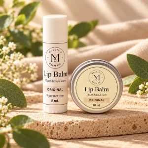 Original Lip Balm in a 5 mL tube and 10 mL tin