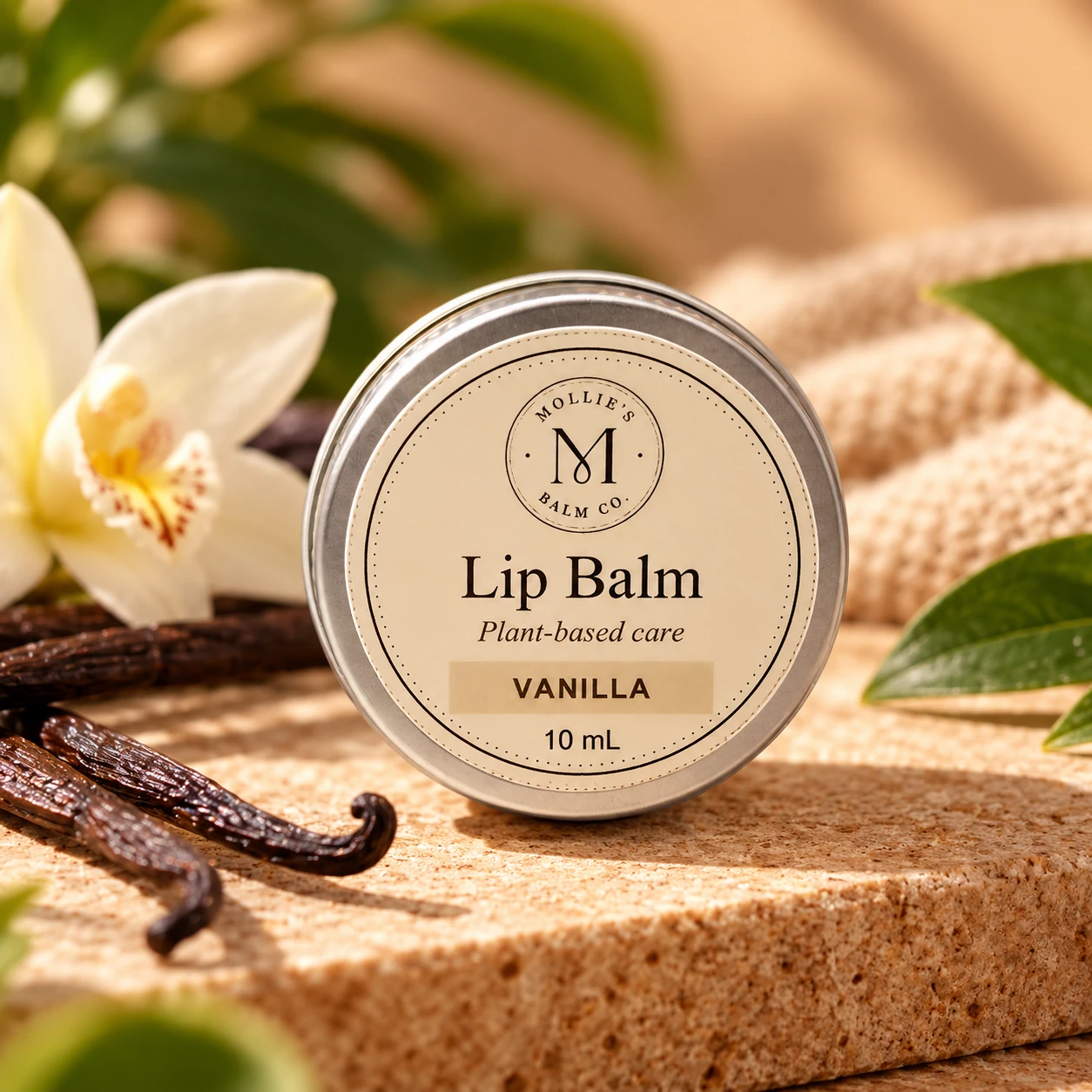 Vanilla Lip Balm in a 10 mL tin